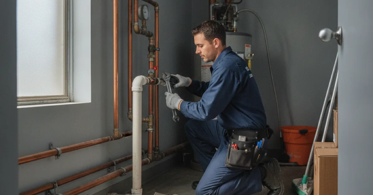 Dan's Drains plumber servicing plumbing in a Westchester County commercial space