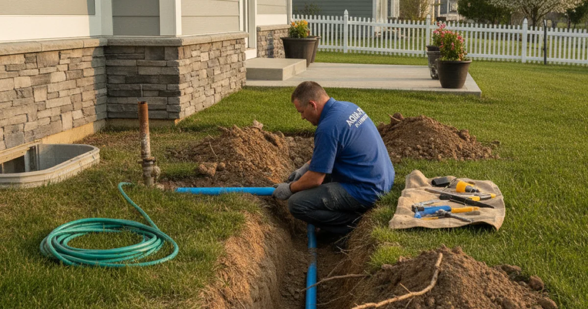 Dan's Drains plumber replacing a main water supply line to a Westchester County home