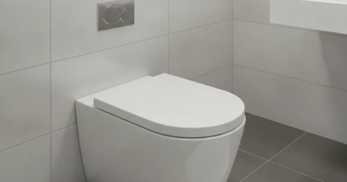 A brand new toilet freshly installed in a renovated bathroom